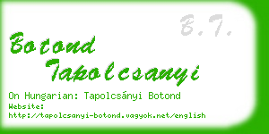 botond tapolcsanyi business card